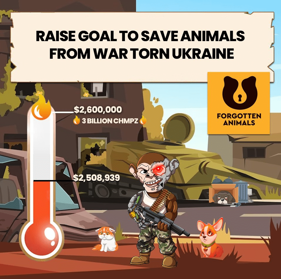 Chimpzee计划在其最后一周的筹款活动中拯救乌克兰被遗忘的动物——已经筹集了250万美元。