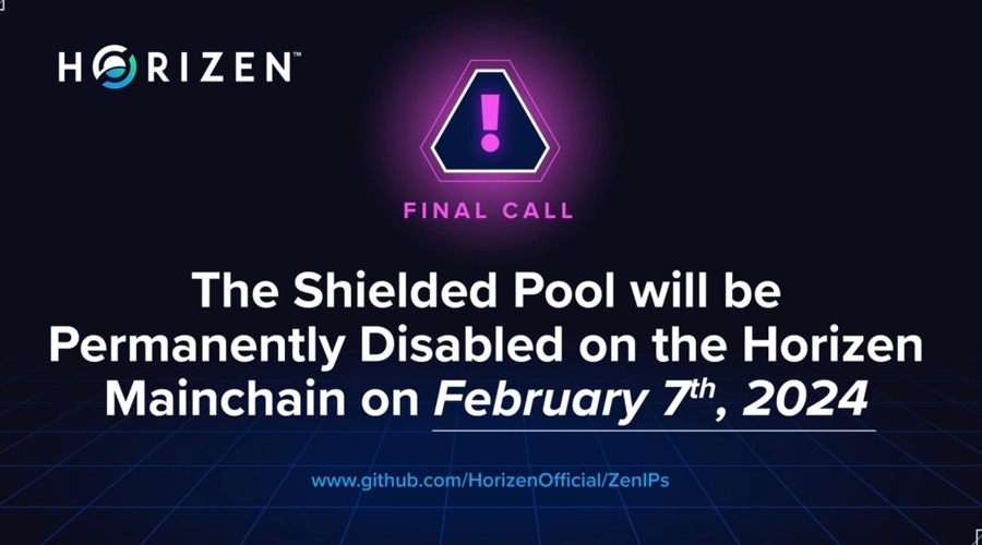 Horizen主链上的屏蔽池将于2月7日永久停用