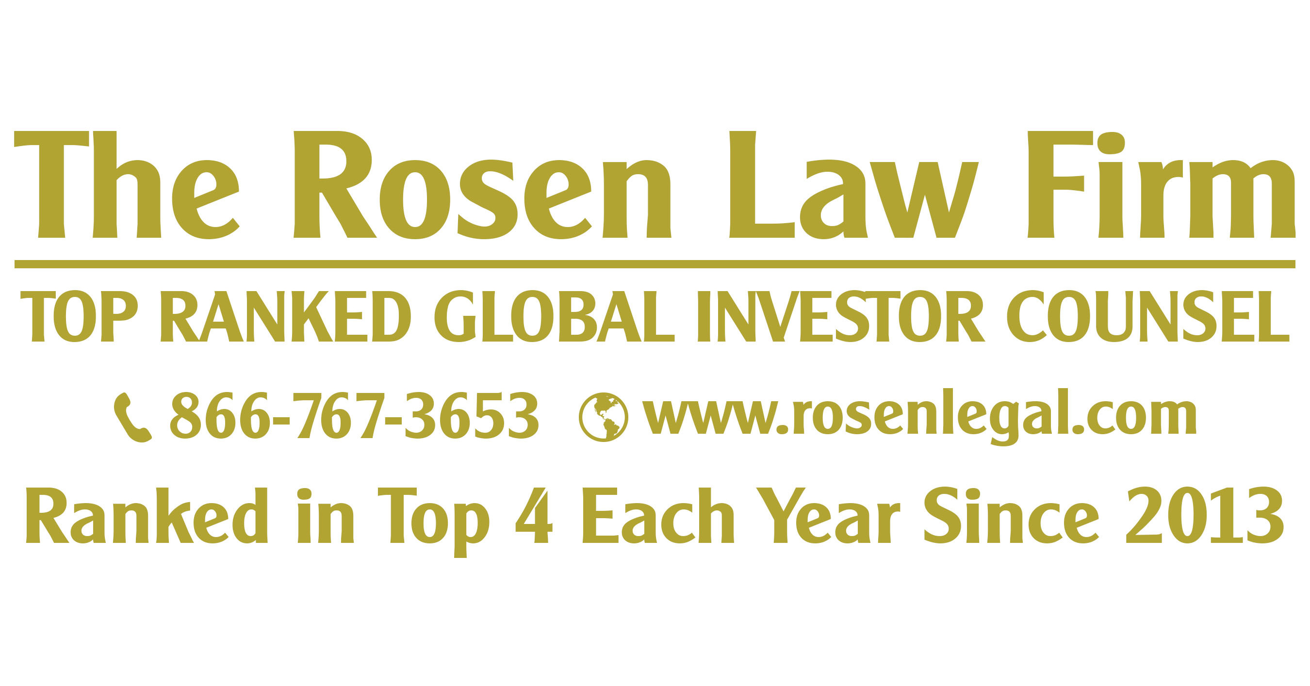 ROSEN，一家广受尊敬的律师事务所，鼓励损失超过10万美元的HireRight Holdings Corporation投资者在证券集体诉讼中寻求法律顾问-HRT