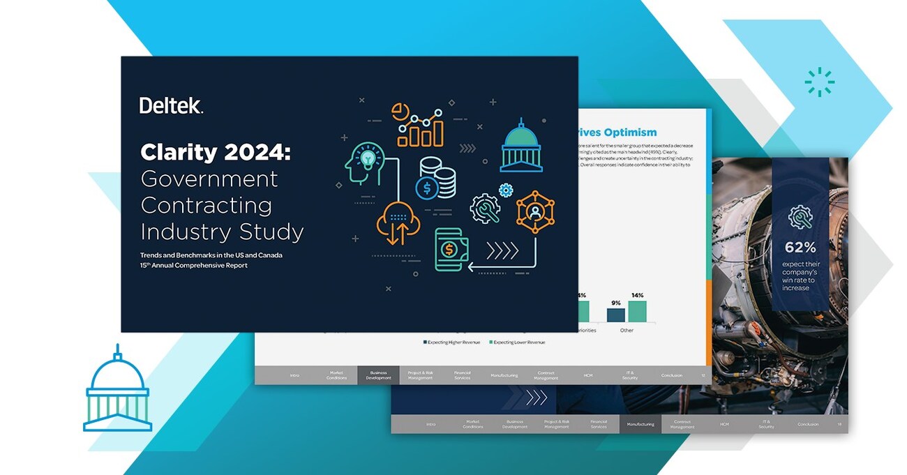 Deltek发布第15次政府承包行业年度清晰性研究，揭示了对技术的关注和对未来增长的乐观态度图标