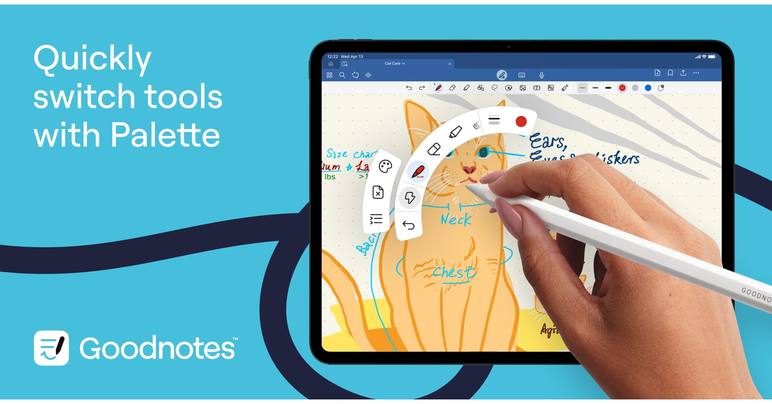 Goodnotes为Apple Pencil Pro推出新功能，包括调色板和动态墨水
