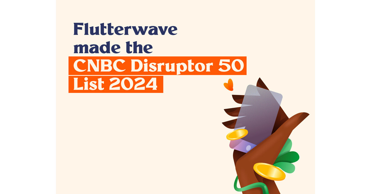 Flutterwave在美国消费者新闻与商业频道2024年颠覆者50强榜单上享有盛誉图标