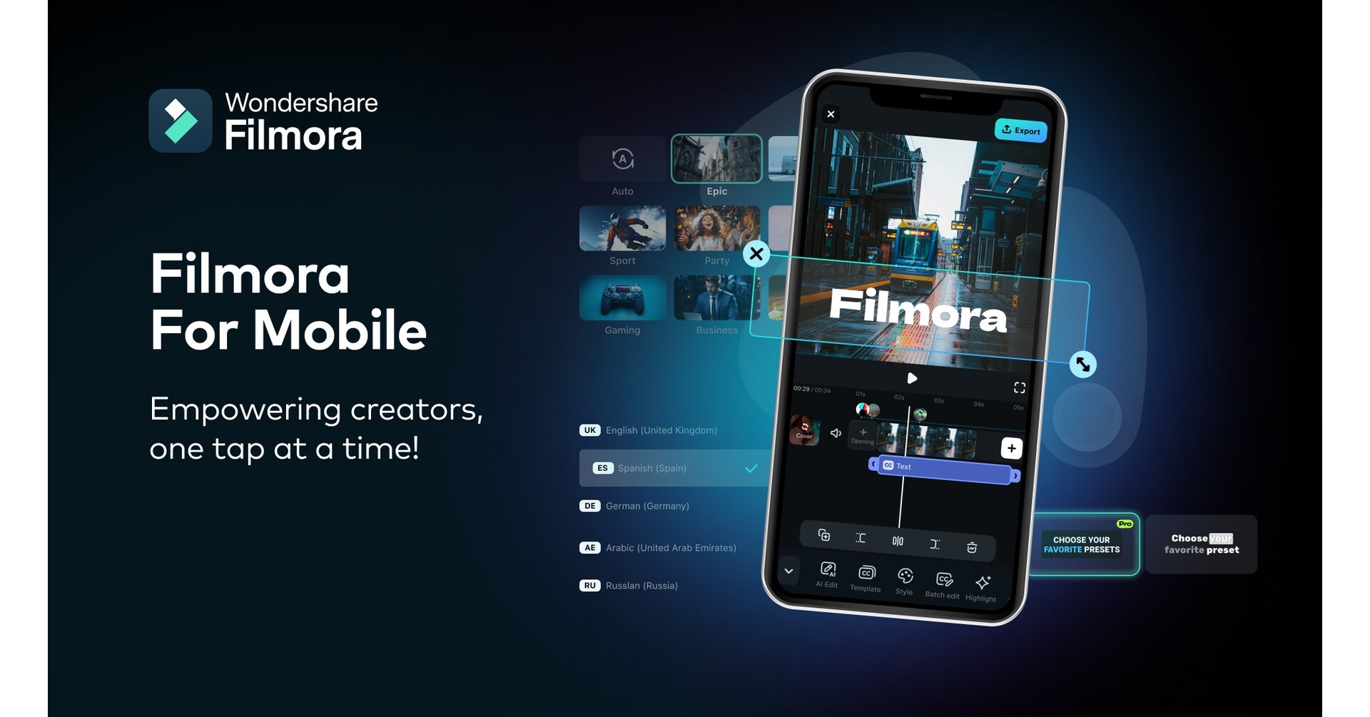 Wondershare Filmora移动主要版本升级展示了实时编辑的人工智能解决方案。