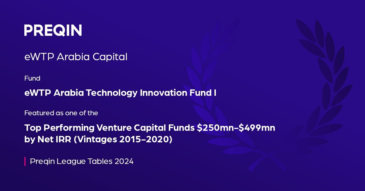 eWTP Arabia Capital的技术基金I被评为Preqin排行榜上表现最好的风险投资基金图标