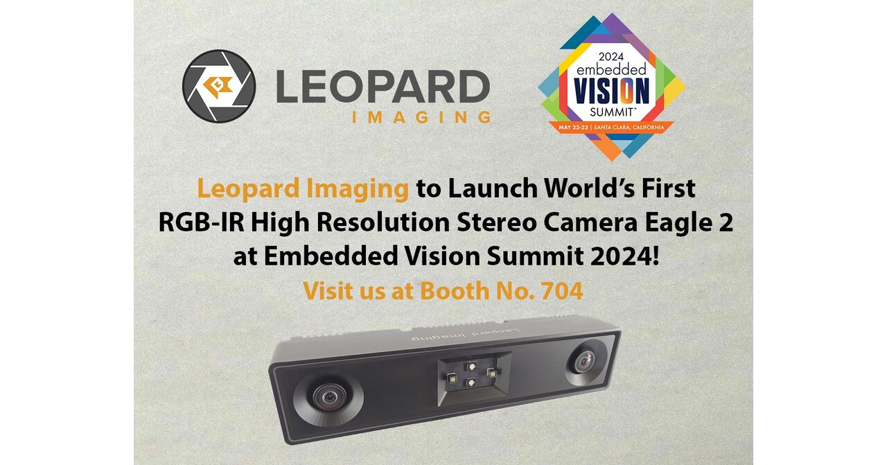 Leopard Imaging将在2024年嵌入式视觉峰会上推出全球首款RGB-IR高分辨率立体相机Eagle 2 LI-VB1940-GM2A-119H