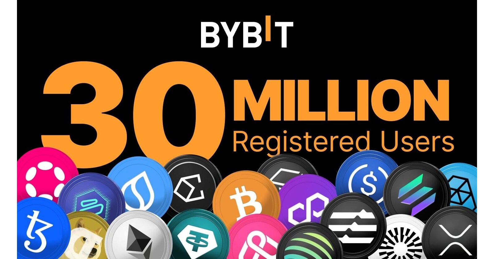 Bybit注册用户达到3000万，标志着Web3的爆炸式增长和行业领先地位图标