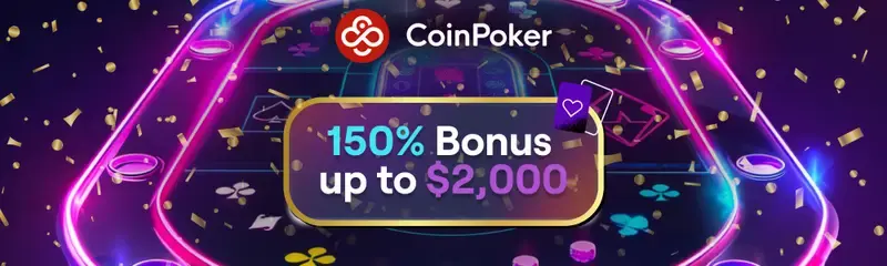 顶级在线扑克网站CoinPoker宣布新的150%存款奖金高达2000美元图标