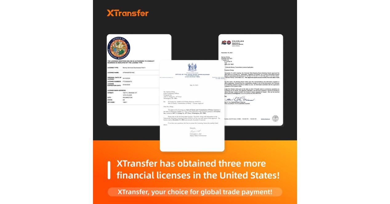 XTransfer在美国获得多个支付许可证加速全球扩张图标