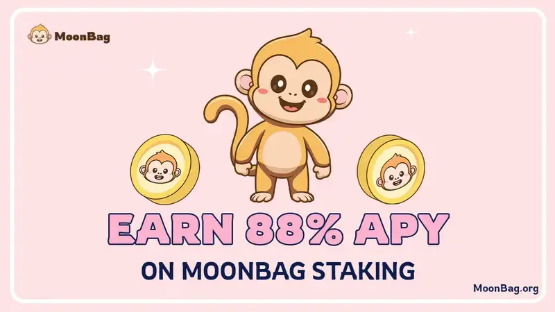 MoonBag，顶级加密货币预售，以15000%的投资回报率和88%的APY吸引Slothana和Render投资者图标