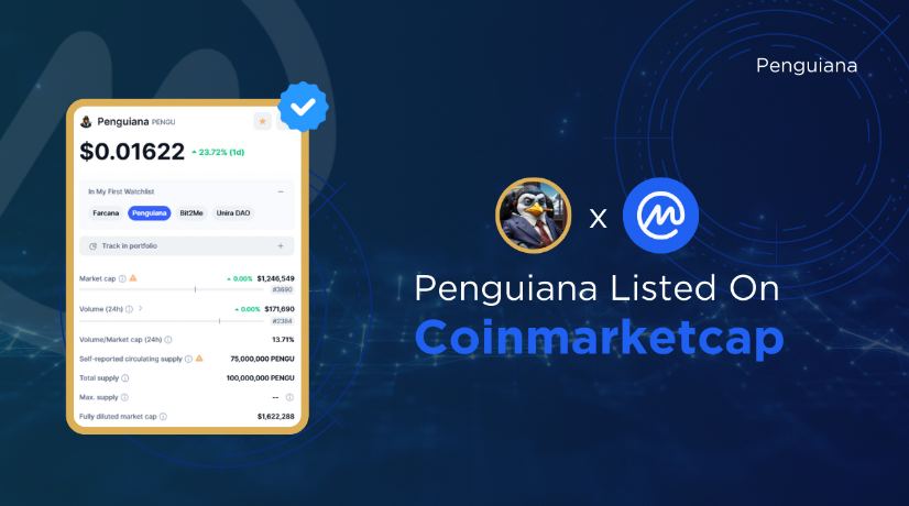 Penguiana的$PENGU代币在CoinMarketCap上市后飙升，为激动人心的圭亚那NFT铸币局做准备图标