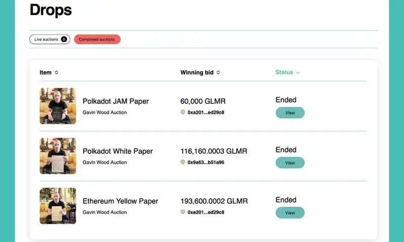 GBM Auctions首次举办慈善竞标，为Polkadot生态系统赢得拍卖图标