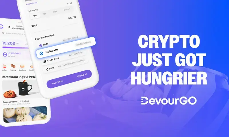 加密货币变得更饿了：DevourGO现在接受通过Coinbase Commerce支付图标