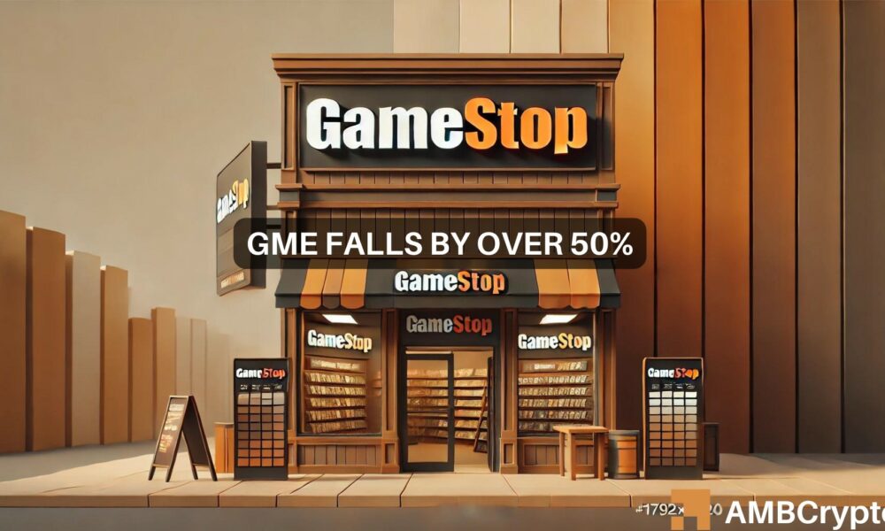 GameStop〔GME〕价格在7天内下跌55%，比ATH下跌76%：下一步怎么办？图标