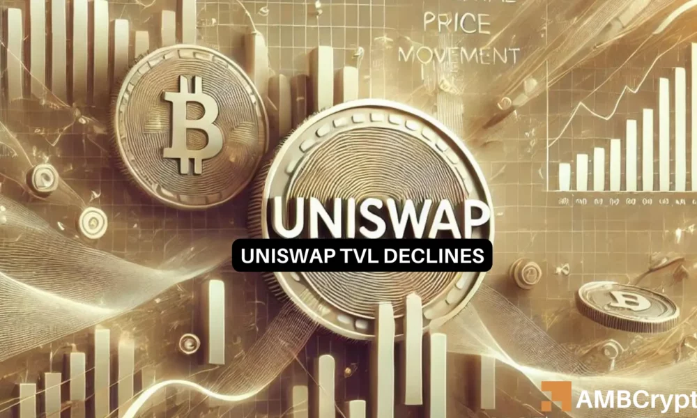 Uniswap：激增的活动如何未能提振UNI的价格，TVL图标