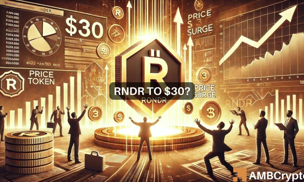 为什么RNDR的13.41%的飙升可能意味着到8月人工智能代币的价格将达到30美元图标