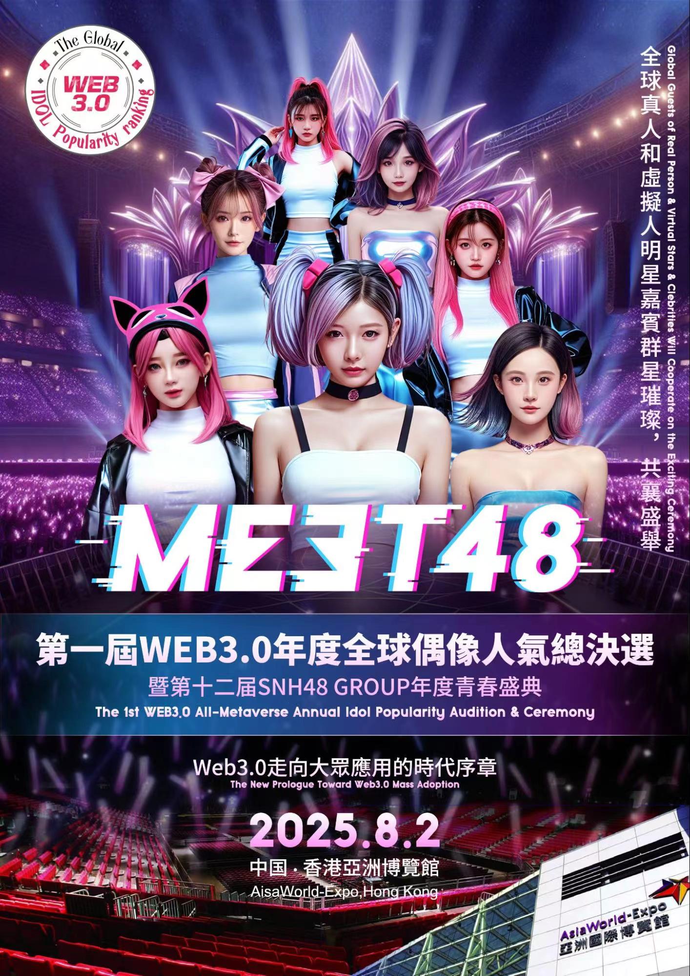 MEET48 GIPR2票选创纪录，位列全球社交类Dapp前三，并官宣明年在香港举办全球元宇宙票选图标