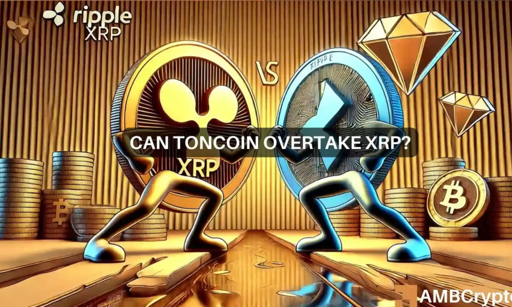 Toncoin可以翻转Ripple的XRP吗？超过20%的下降引发了问题图标