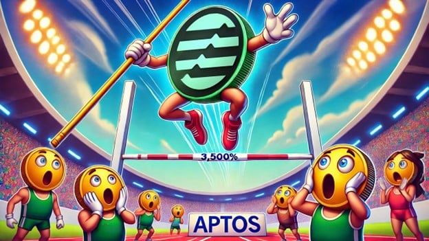 Aptos交易量激增3500%，专家解释新加密货币激增背后的原因-Aptos（APT）交易量激增3570%图标