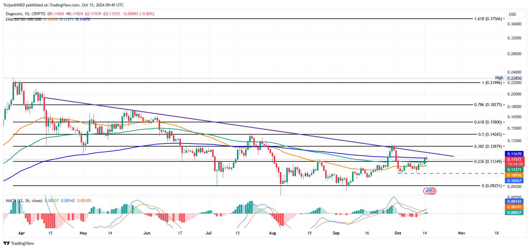 Dogecoin price chart