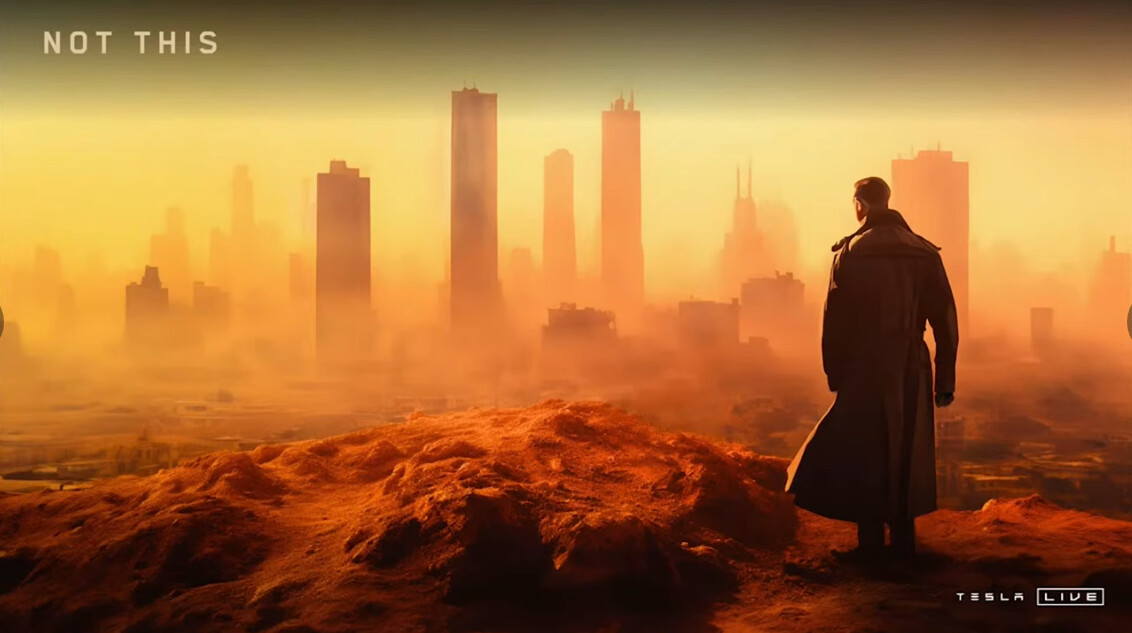 Elon Musk uses an AI generated image resembling Blade Runner 2049