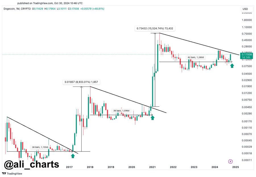 Dogecoin 1M Chart Ali Charts