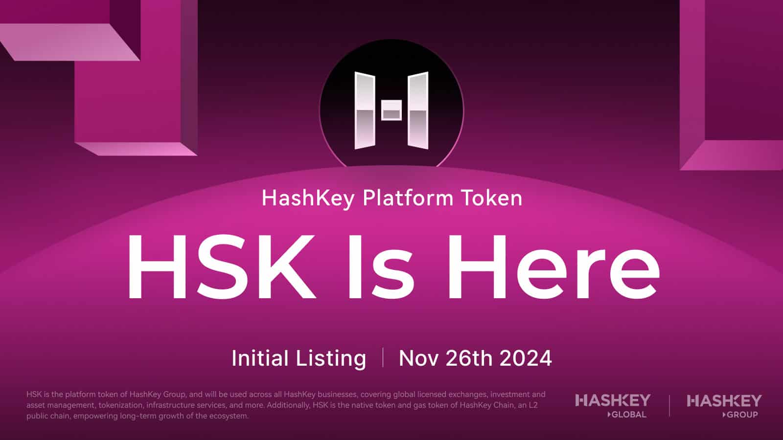 HashKey Global将首次发布HashKey平台代币HSK - 币界网