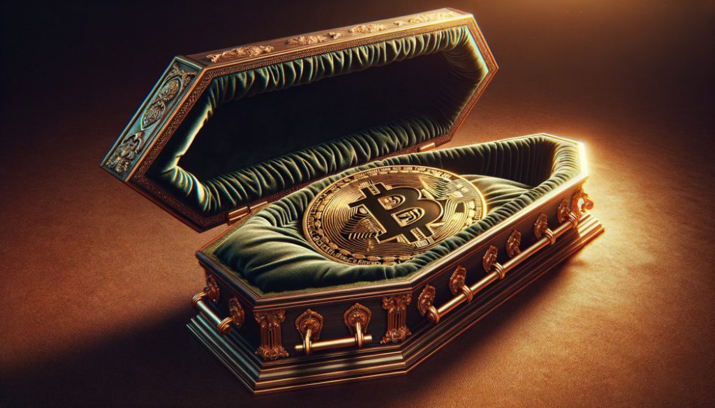 bitcoin btc dead declared obituary coffin