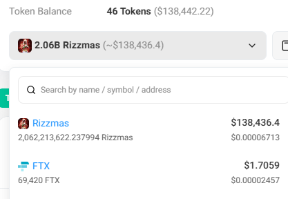 One of the counterparties to sbfonchain.sol is a holder of exactly 69,420 FTX tokens. 