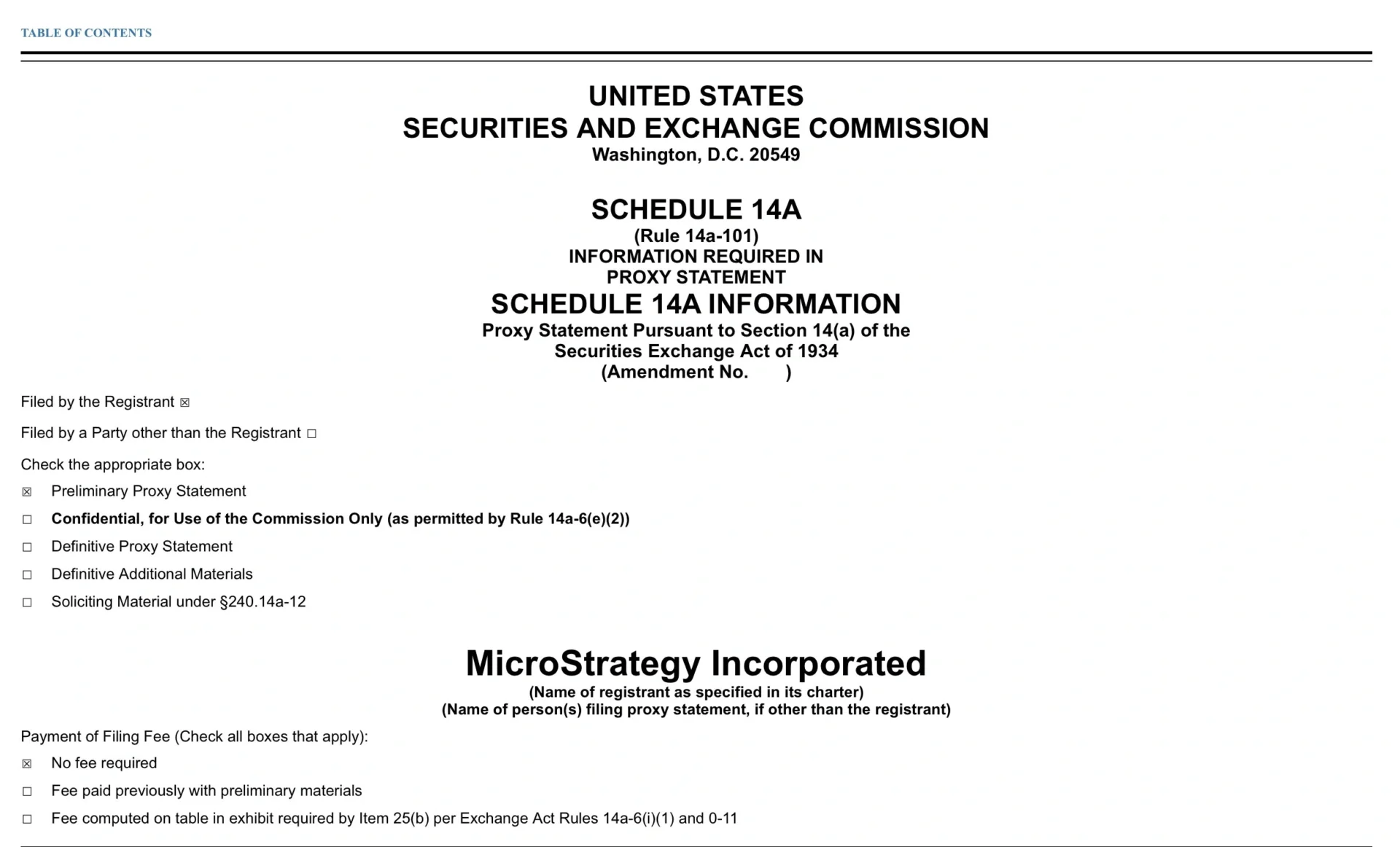 MicroStrategy SEC filing