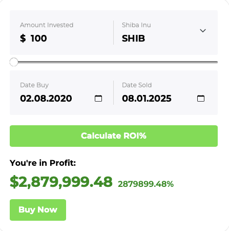 Shiba Inu ROI calculator