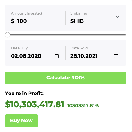 SHIB ROI calculato