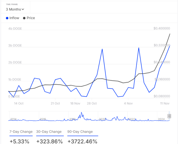 Dogecoin Large Holders Inflow IntoTheBlock