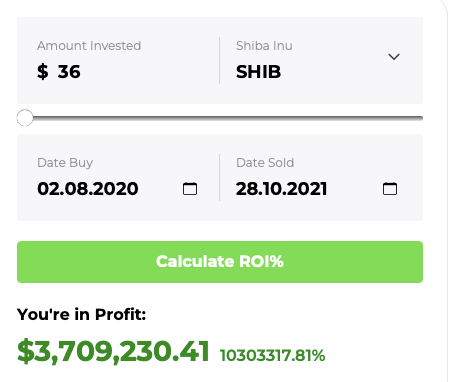 SHIB ROI calculator