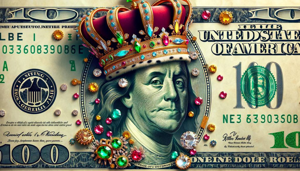 US Dollar depicted as a king