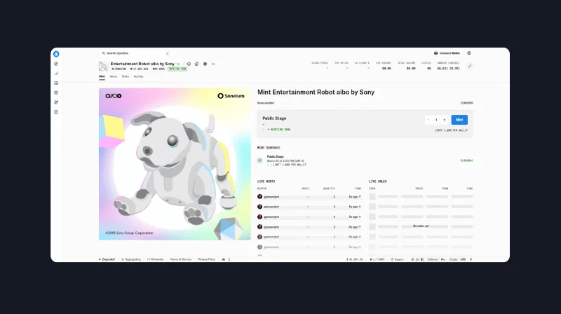 Entertainment Robot Aibo Joins Web3 with Soneium Blockchain