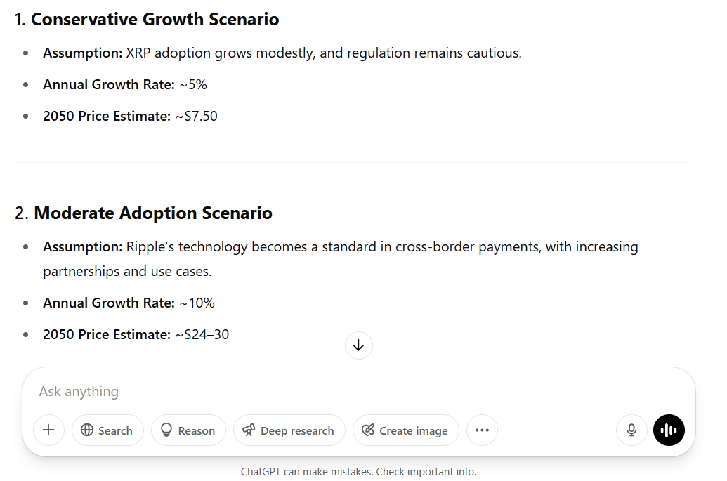 ChatGPT Conservative and Moderate Scenarios