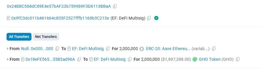 Ethereum Foundation transaction