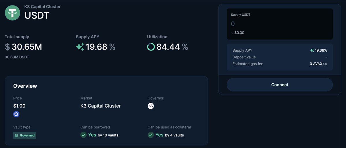 好的收益无需复杂。

USDT 新增 25 万美元 ($AVAX) 奖励。

由 @K3_Capital 策划，现已在 @Avax 上线。