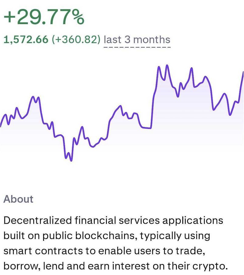 DEFI 类别指数 – 3 个月更新：