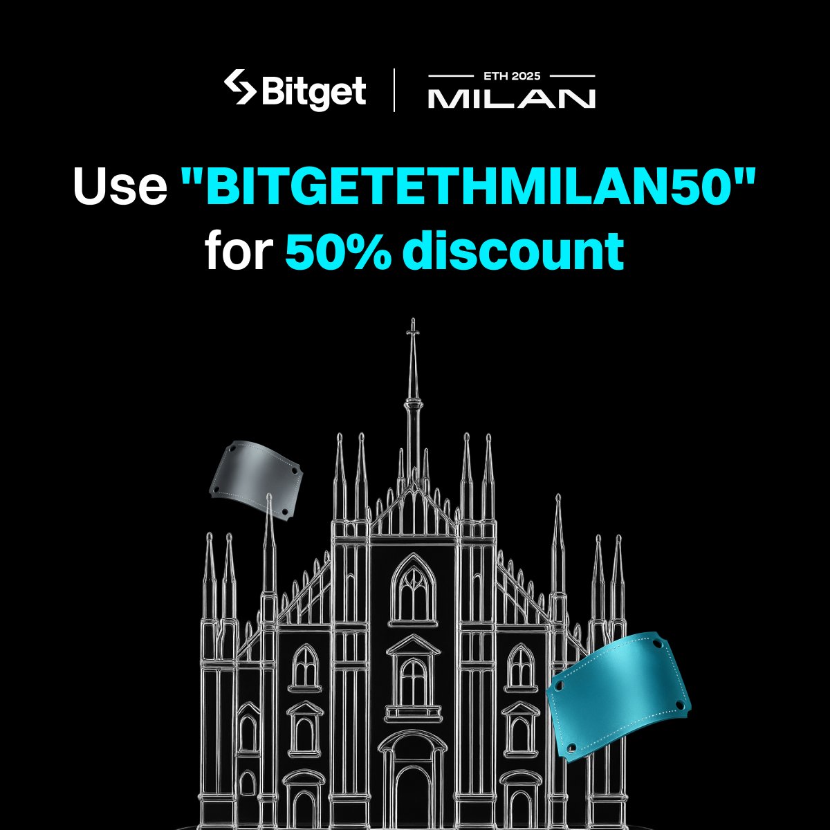 Bitgetters 们，大家好！🇮🇹

我们有个超级激动人心的消息要告诉你们——Bitget 正式登陆@ETH_Milano！

嘿，我们给社区准备了一份好礼：使用优惠码 BITGETETHMILAN50 即可享受门票五折优惠。

让我们在米兰创造一些美好回忆（或许还可以创造一些智能合约）。

Bitgetters，我们拭目以待！

#ETHMilan #EventwithBitget