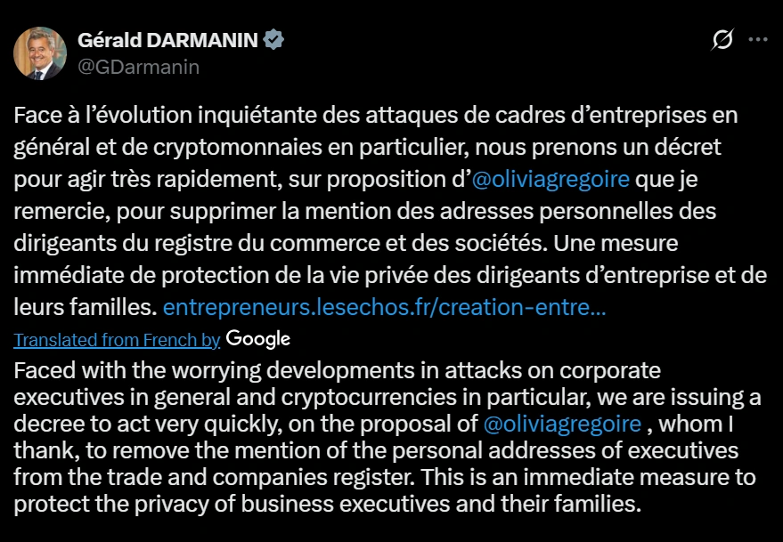 Bill seeks to protect French crypto leaders in wake of kidnapping cases