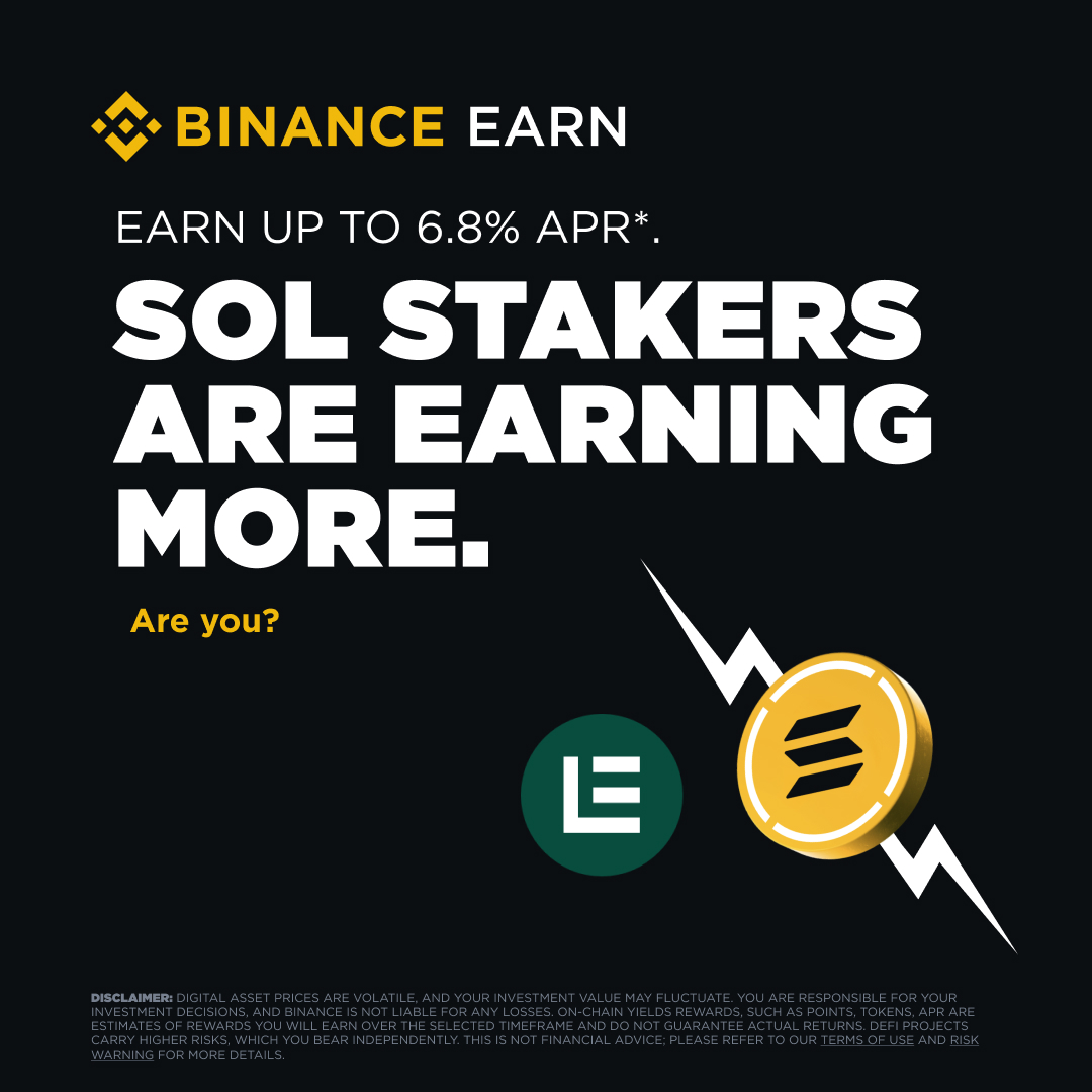 越来越多的 @solayer_labs SOL 质押者选择币安盈账户 (Binance Earn)，享受更高收益，年利率高达 6.8%，更有额外空投奖励。

立即开始优化您的持仓。

👉 https://t.co/LjmMHMA1gL