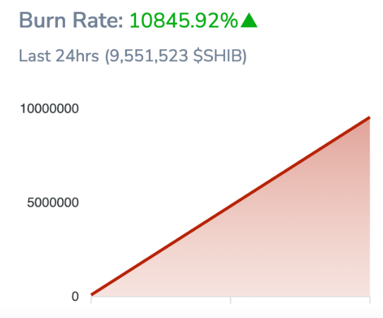 SHIB burn rate data displays explosive 10,845.92% increase over 24 hours