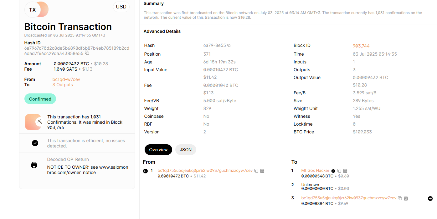 Attackers target Mt. Gox BTC wallets with op_return scam attempts