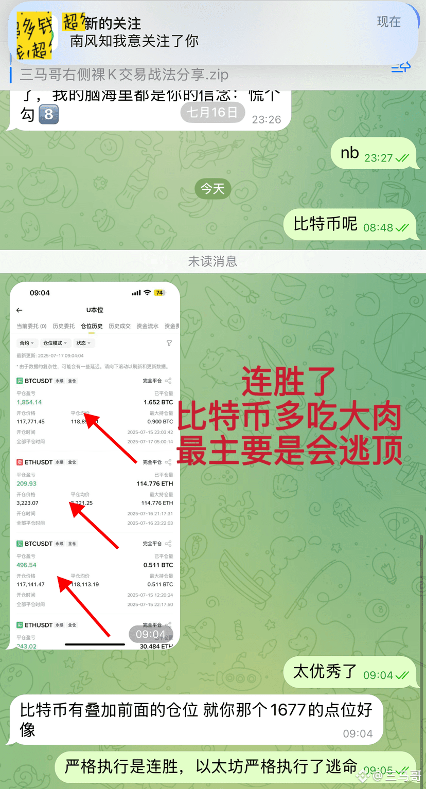 🧧Beware of violent callbacks. The next spot buying point of Ethereum may be 3088 for the first position and 2400 for the additional position.

Yesterday (Wednesday), we traded 3 strategies in total, including 2 contracts, 1 spot, 2 stop-profit orders, and 1 cost escape order.
The first order was a short-term short order of Ethereum scalping with a cost of 3215. According to the iron rule of adding positions, the transaction was executed unconditionally, so there was no resistance and the cost escape was successfully untied in less than 1 hour. I saw that some partners made a little money.
The second order was an aggressive long order of Bitcoin with a cost of 119,000. Before going to bed, it was automatically traded at an integer of 120,000. You don’t need to watch the market or stay up late. If you strictly execute it, it will automatically stop profit. Please remember that Bitcoin has risen to 120,100 US dollars at the highest, with a transaction volume of 300 million. Even if you have tens of millions, you will automatically stop profit.
The third order is the final target of Ethereum spot at 3,300 US dollars, with a non-leveraged profit of about 45%. This spot strategy is all over. #BTC #ETH
