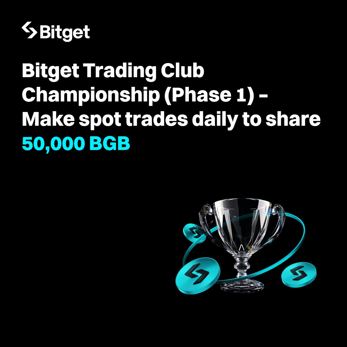 #Bitget Trading Club Championship (Phase 1)

⏰ Event time: July 23 16:00 to July 30 15:59 (UTC)

🔥 Register now: https://t.co/6Bu5tNSl3q

Rules:
💎 Earn points for daily spot buys and share 24,500 BGB - there is no upper limit on points, the more you buy, the more you earn
💎 The top 501 spot buyers will share 25,500 BGB - 1st place: 500 BGB, 2nd to 5th place: 50 BGB each

⚠️ Invitation-only event. Only invited users can participate.