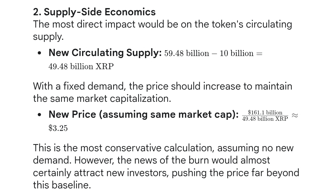 XRP Immediate Price Projection from Burns Google Gemini