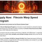 🧵The Filecoin Warp Speed program has launched for storage providers.

In short: This three-month program rewards high-performance storage providers who operate Proof of Data (POD) nodes on Calibration and the mainnet, with rewards of up to 600 FIL per provider based on their reliability, speed, and collaboration.

1/ Program Overview

The Filecoin Warp Speed program will run from October 20, 2025, to January 20, 2026. The program will select a small number of storage providers who can operate Proof of Data (POD) nodes on Calibration and the mainnet under real-world conditions and measured performance.

2/ Performance Metrics

The program recognizes storage providers who maintain high uptime, low latency, and consistent performance across transaction success rates, retrieval success rates, and availability. Participants will compete on a leaderboard based on objective benchmarks.

3/ Eligibility

Participants must meet Lotus and Curio hardware requirements, submit registration and KYC information, and maintain reliable network performance. The goal is to build reliable nodes that support the Filecoin Onchain Cloud.

4/ Rewards

Rewards can be up to 200 FIL per month, with a one-time payment in January 2026 based on overall performance. Participants will also have direct access to FilOz engineers and the broader Filecoin builder ecosystem.

5/ Opportunities

This program offers more than just rewards. Providers can get early access to the upcoming Onchain Cloud program, gain access to storage customers, and gain access to paid transactions. Apply now through the official Warp Speed application form.

Apply:
