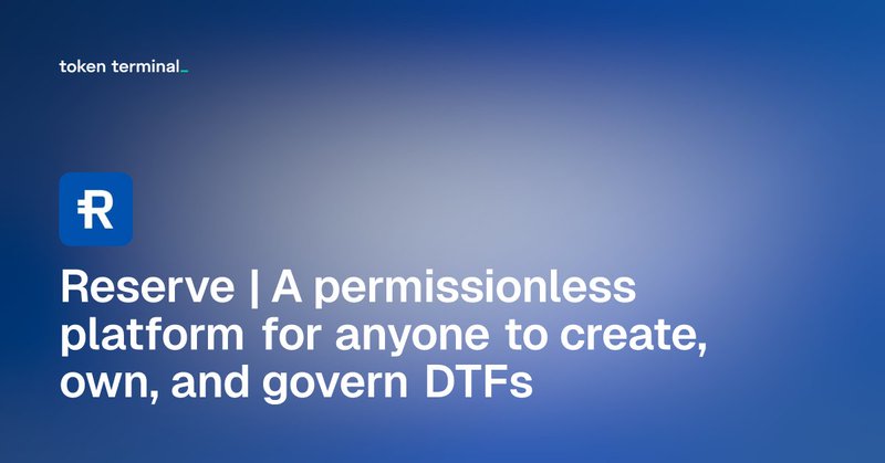 🆕🤝 We are excited to announce a data partnership with @reserveprotocol!

Reserve is one of the fastest-growing asset management projects on Ethereum and @base, boasting approximately $500 million in TVL and backed by institutions such as Coinbase Ventures, @peterthiel, and @sama.

🧵👇

2/ Reliable On-Chain Data is Crucial

To improve stakeholder reporting, Reserve has partnered with Token Terminal, a leading on-chain data platform trusted by institutional partners such as @Bloomberg.

Token Terminal's focus on data standardization makes it an ideal partner for Reserve.

3/ Token Terminal has publicly reported standardized financial and usage metrics for other leading DeFi projects (e.g.,

→ @pendle_fi

→ @aave

→ @MorphoLabs

→ and more). 4/ “Partnering with Token Terminal allows us to compare performance with competitors in a fair and accurate manner, and provides a real-time dashboard that is a powerful tool not only for our team but also for all Reserve stakeholders.”

— CEO of @mattimostABC Labs

5/ The data partnership comprises four key parts:

1️⃣ Smart Contract Registry

2️⃣ Metric Transformation

3️⃣ Discovery and Reporting

4️⃣ Data Maintenance

Let’s take a look at each one 👇

6/ 1️⃣ Smart Contract Registry

Token Terminal partnered with Reserve to maintain a tokenized registry of project smart contracts across multiple chains.

This registry is the foundation for transforming raw blockchain data into standardized metrics.

7/2️⃣ Metric Conversion

Token Terminal's research team has converted raw blockchain data into standardized financial and usage metrics, including:

→ Total Value Locked

→ Transaction Fees

→ Revenue

→ Daily Active Users

→ And more

8/3️⃣ Discovery & Reporting

Reserve is now (i) listed on Token Terminal's Asset Management Marketplace dashboard and (ii) featured prominently on the "Discover" page.

Investors and developers can now refer to a single source to evaluate asset management projects.

9/4️⃣ Data Maintenance

Standardized on-chain metrics require continuous maintenance—especially as DeFi projects evolve from single-chain to multi-chain applications.

Reserve can now rely on Token Terminal to manage future updates, allowing the team to focus on developing its on-chain ecosystem.

10/ 🔮 Future Opportunities

We are excited to explore custom dashboards that include more project-specific metrics, providing investors and stakeholders with deeper insights into Reserve's capabilities and performance.

11/ Through this collaboration, Reserve translates transparency into a competitive advantage and continues to strengthen the trust of its growing community.

Want to learn about Reserve's metrics?