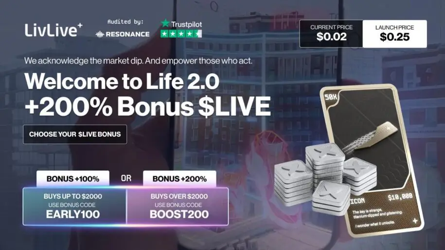 市场报告：LivLive 第四季度加密货币预售火爆，高达 200% 的预售奖励领跑，而 Avalanche 交易持平。